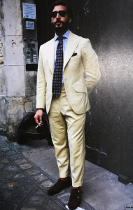 Beige & Brown Suit