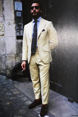 Beige & Brown Suit